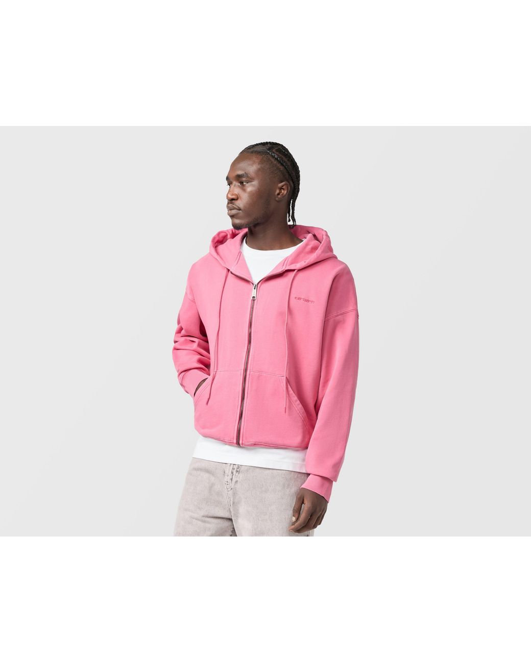 Carhartt Pink Benton Zip Hoodie for men