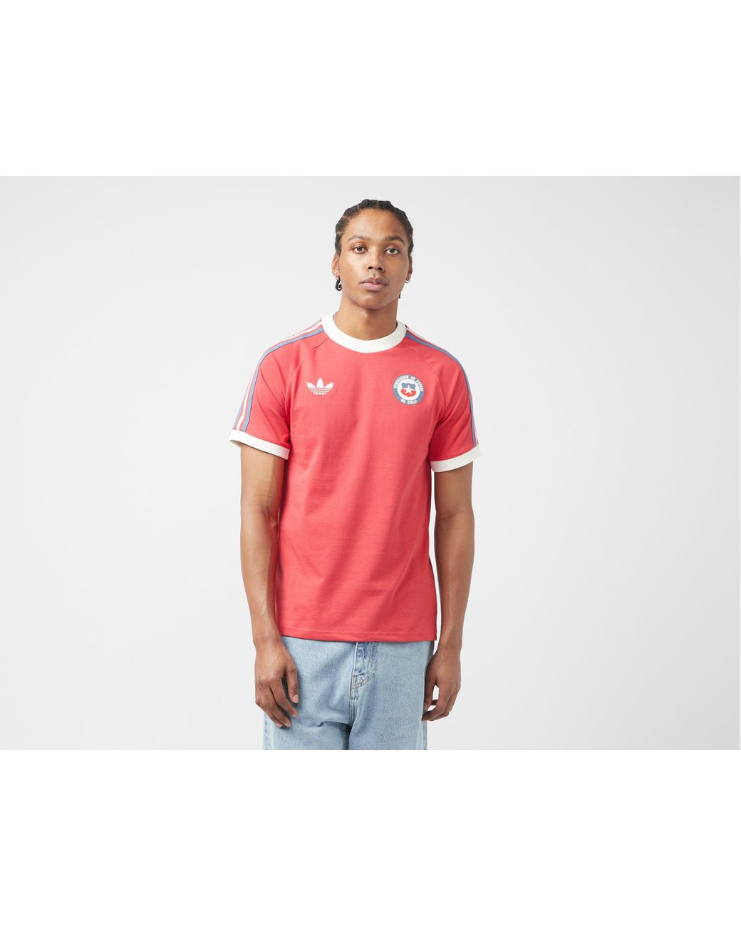 Red Stripes Adidas Originals Stripe Trefoil T-shirt Adidas