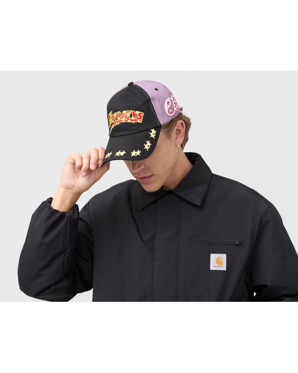 Twojeys Black Embroidered Dad Cap for men
