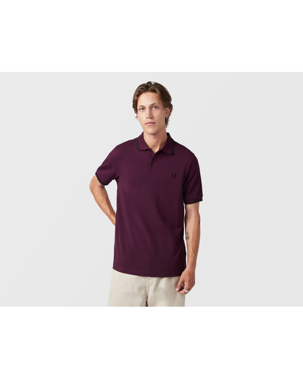 Fred Perry Purple Twin Tipped Polo Shirt for men