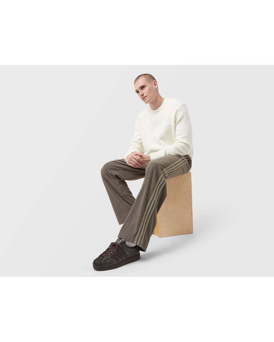 Adidas Originals Black Corduroy Firebird Track Pants for men