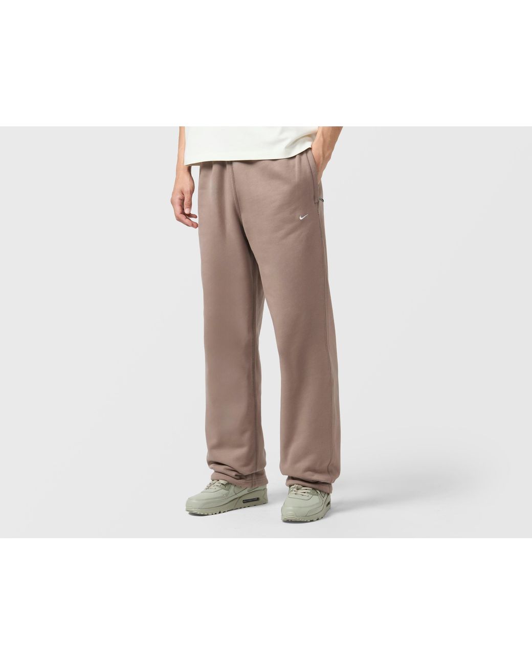 Nike Black Solo Swoosh Open Hem Fleece Pants for men