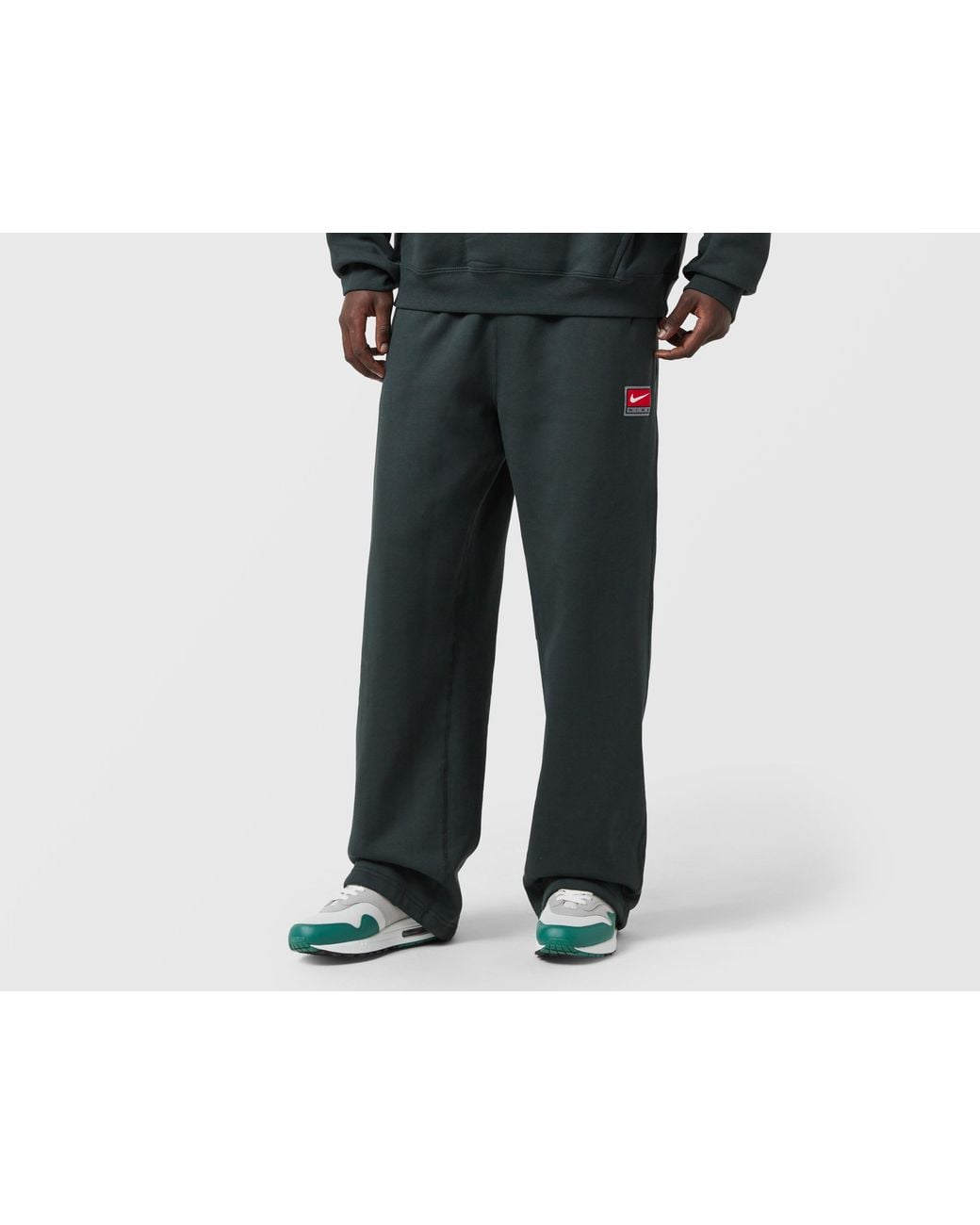 Nike Black Solo Swoosh Open Hem Fleece Pants for men