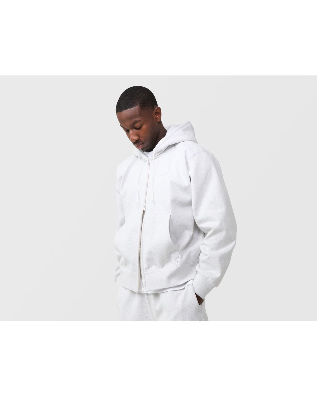 Nike White Nrg 560 Full-Zip Fleece Hoodie for men