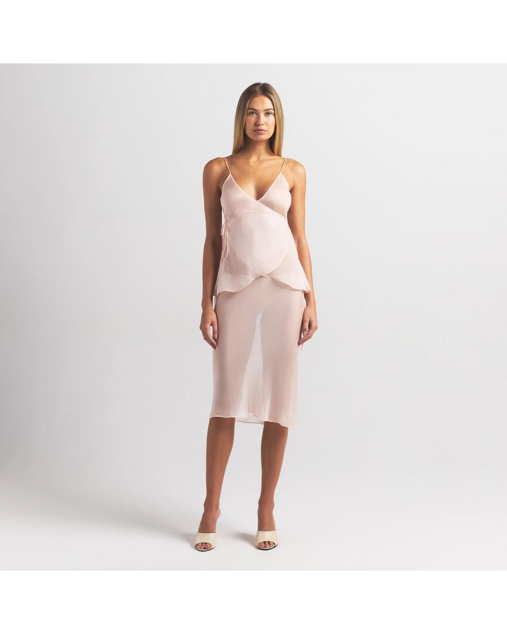 Skims Pink Wrap Cami Top