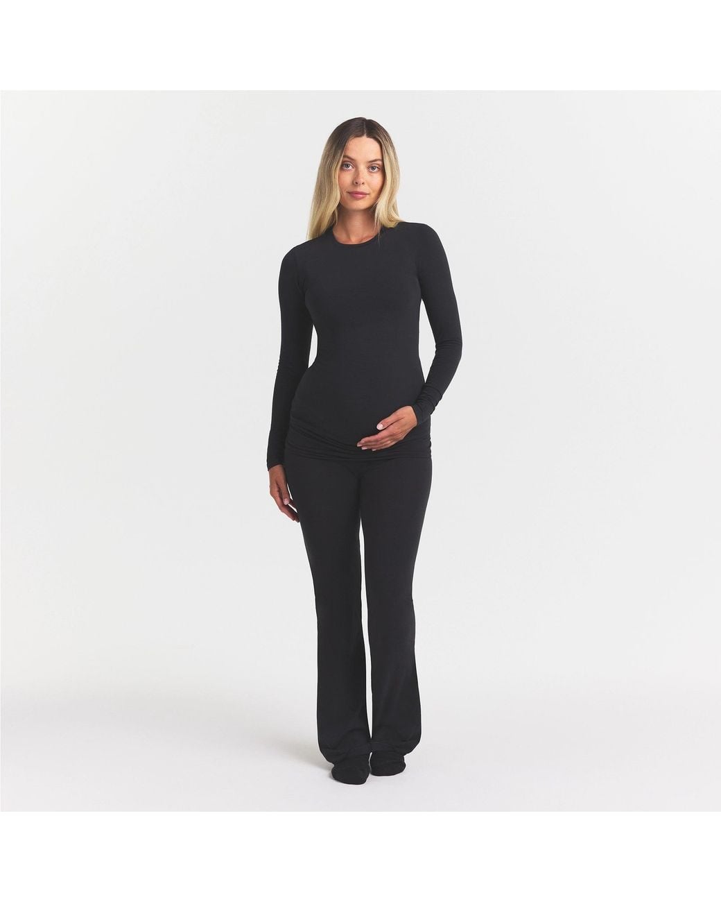 Skims Black Maternity Foldover Pant