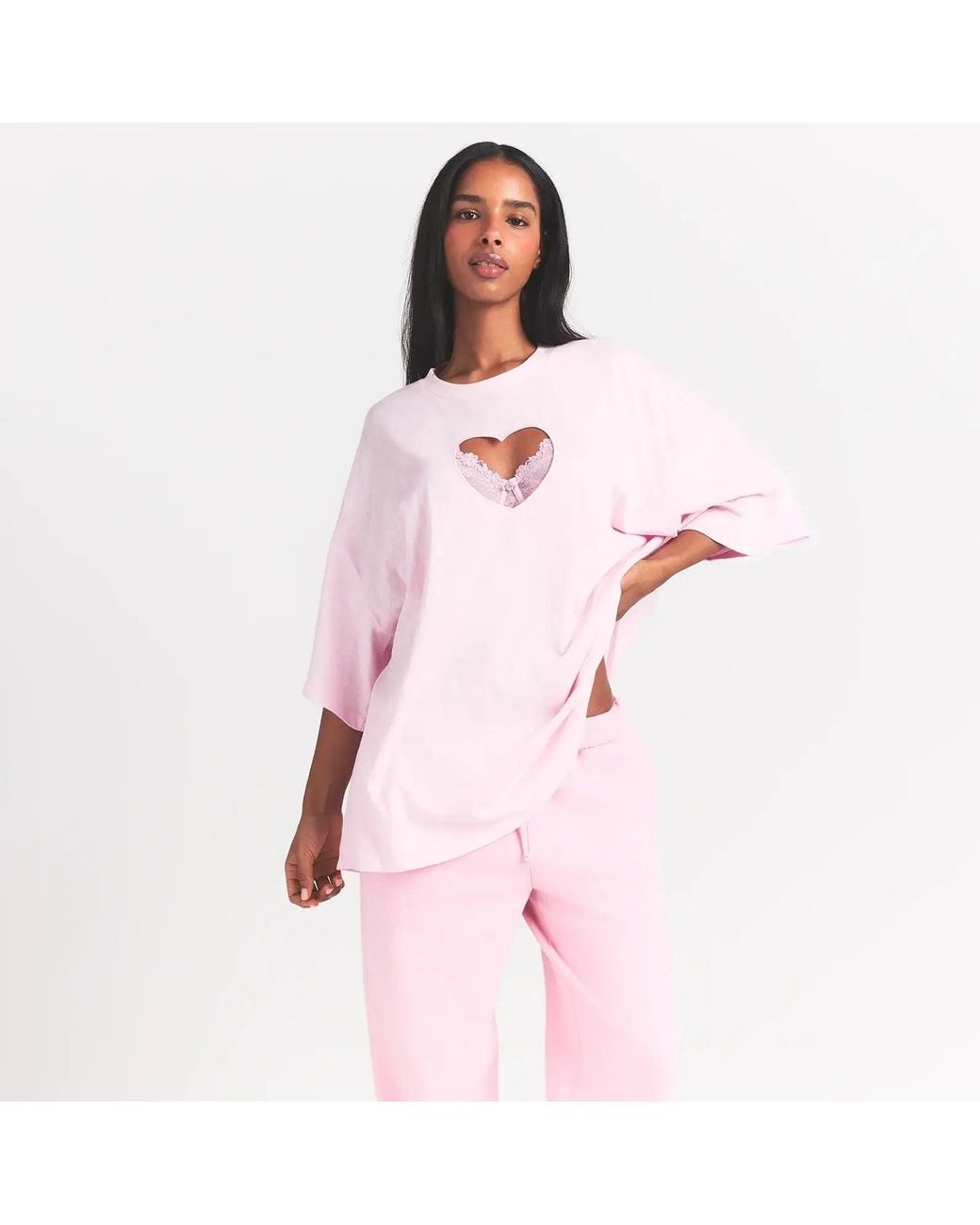 Skims Heart Oversized T-Shirt in Purple | Lyst