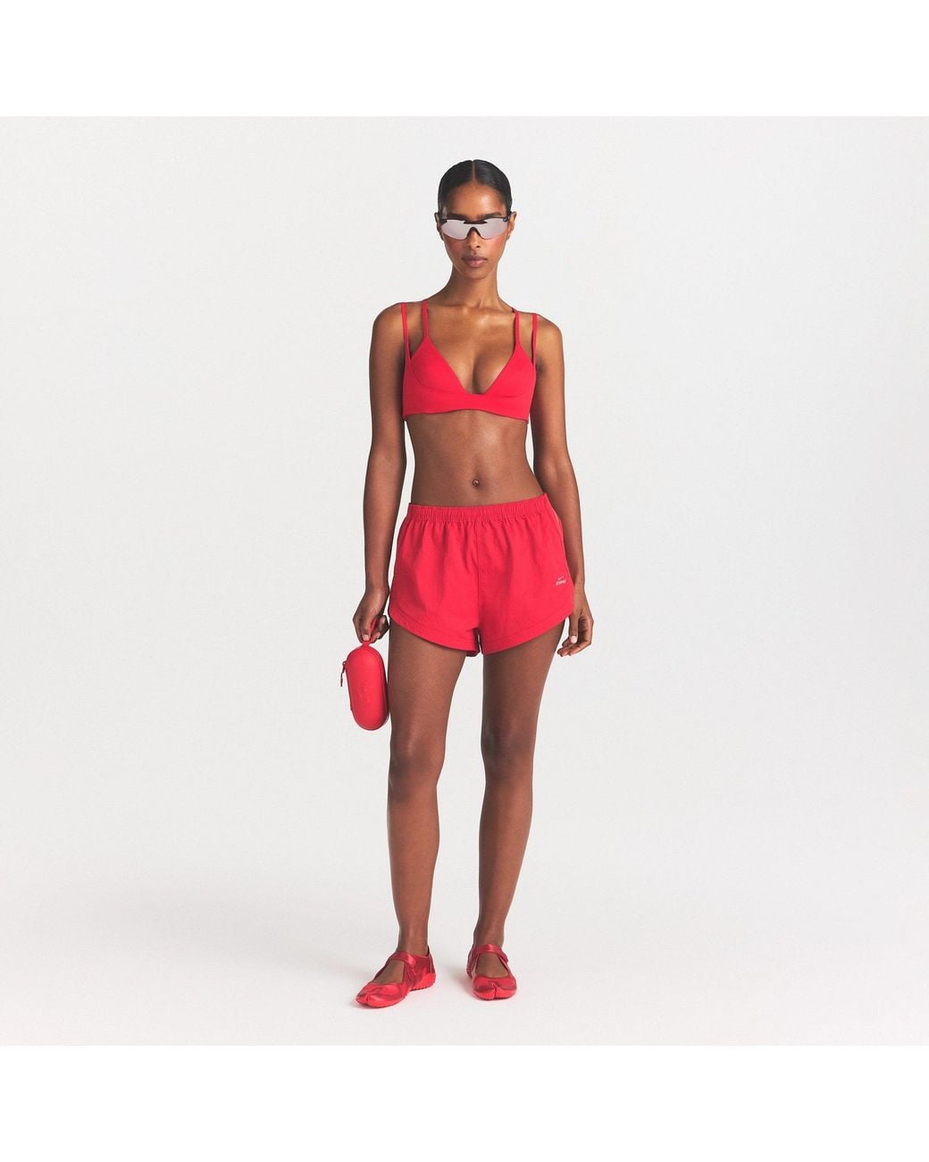 Skims Red Double Strap Triangle Bra