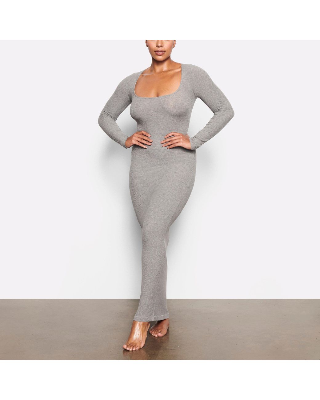 knee length dresses for ladies Long Sleeve Crewneck Dress Mini main image 1