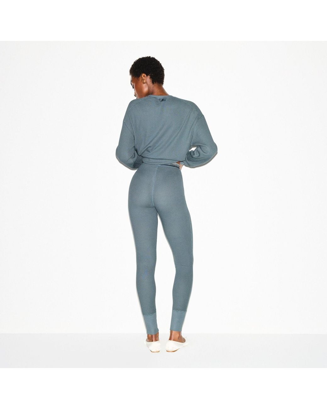 Skims Blue Button Front Legging