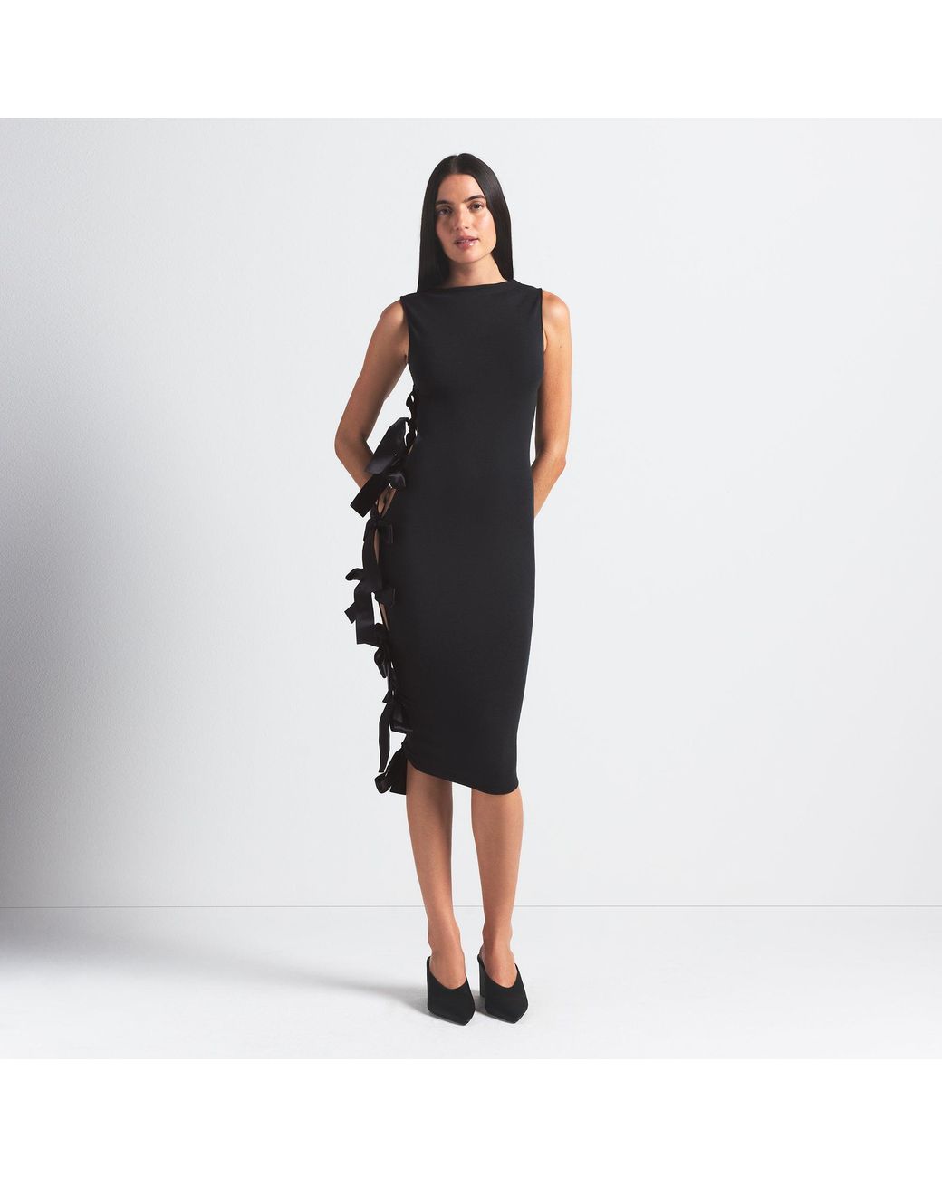 Skims Bow Dress in Black | Lyst