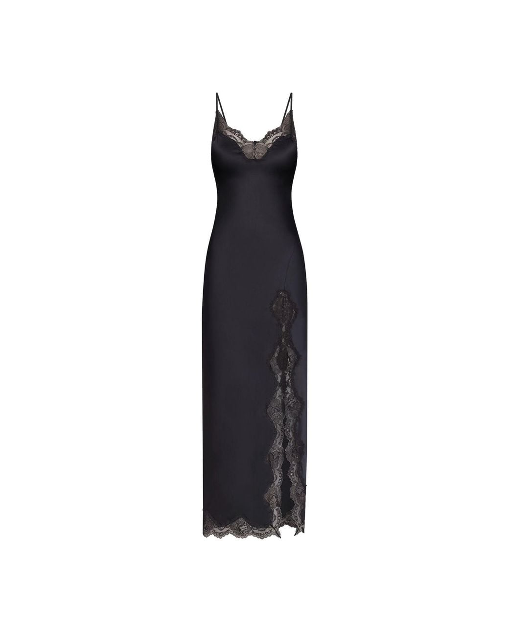 Skims Lace Long Dress in Black | Lyst Skims Lace Long Dress in Black | Lyst