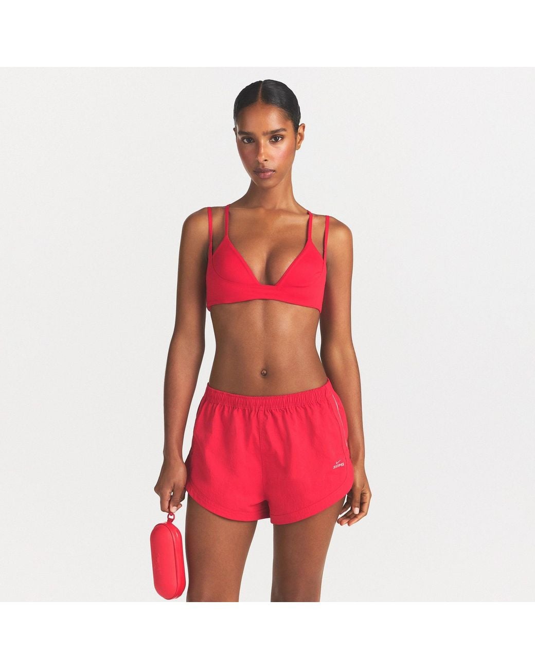 Skims Red Double Strap Triangle Bra