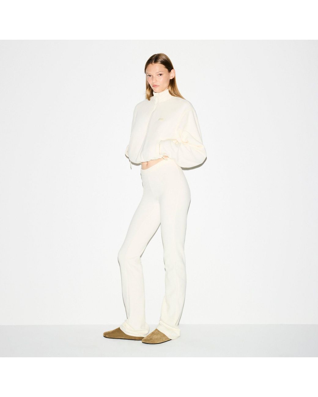 Skims Natural Half Zip Pullover