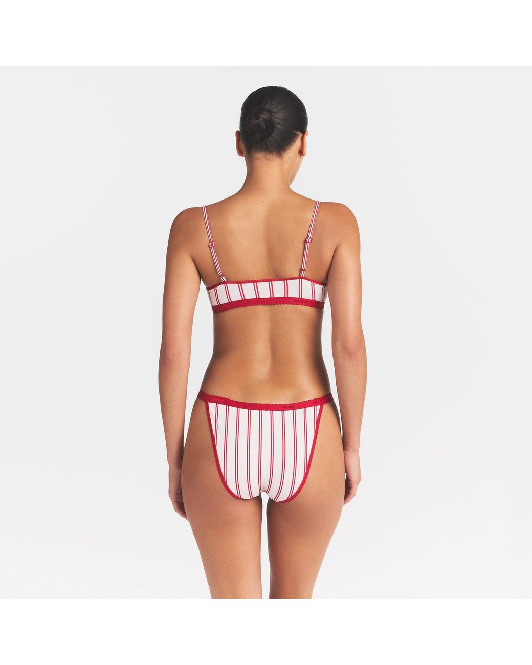 Skims Pink Logo Picot String Bikini