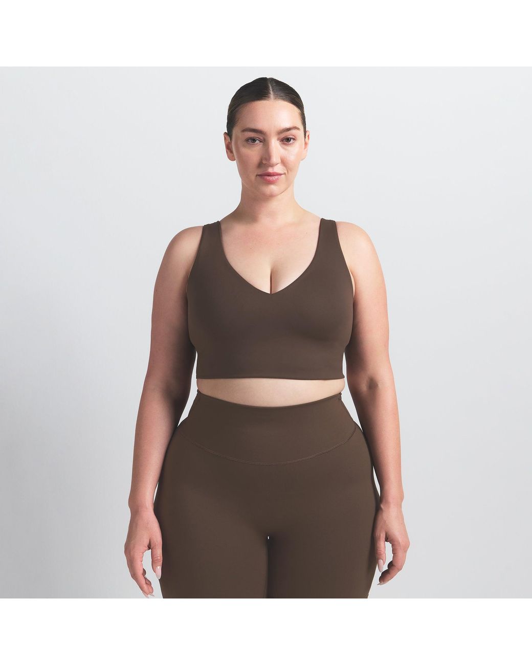 Skims Brown V-Neck Bra Top