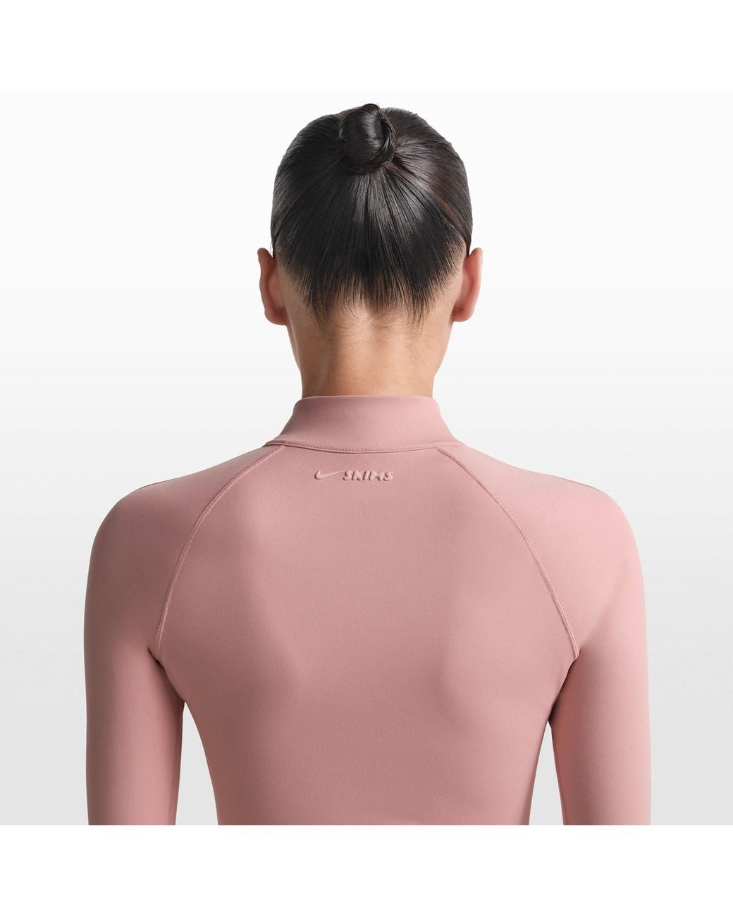 Skims Pink Mock Neck Full Zip Jacket