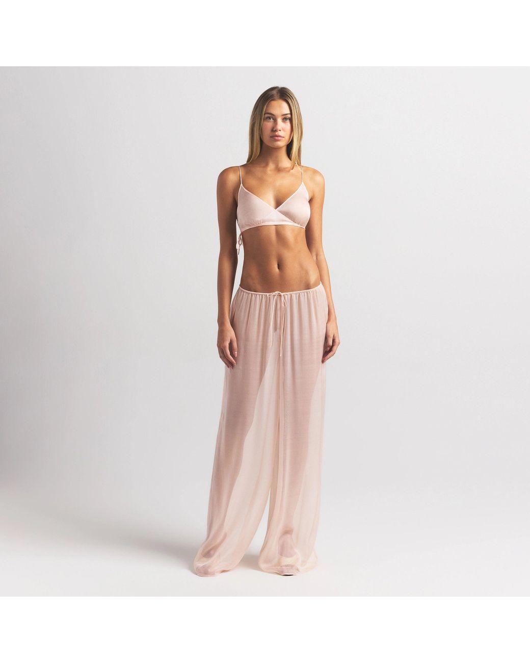 Skims Pink Skimpy Wrap Bralette