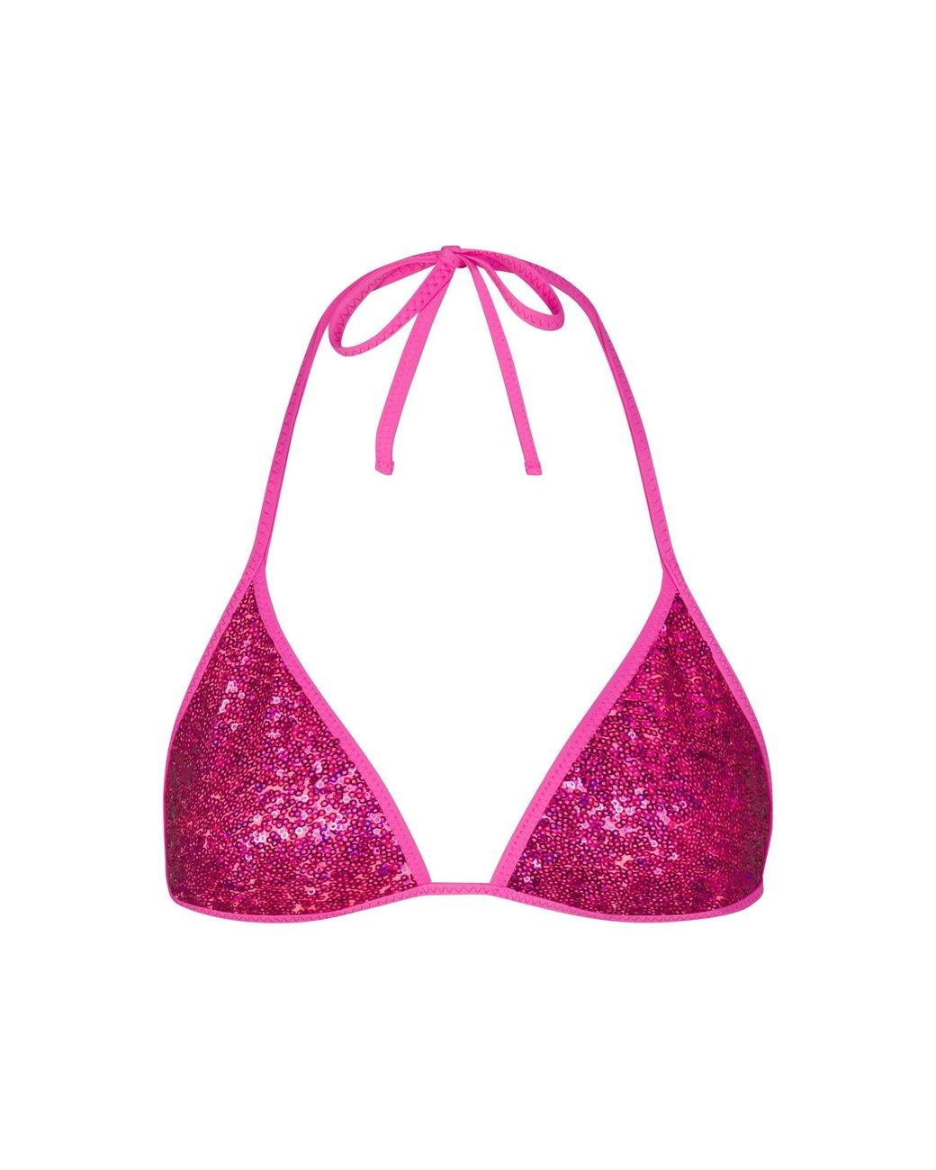 Skims Sequin Triangle Bikini Top in Pink Lyst