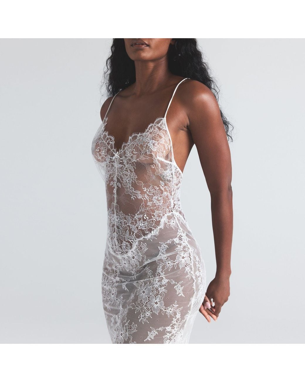 Skims Low Back Long Dress in White | Lyst Skims Low Back Long Dress in White | Lyst