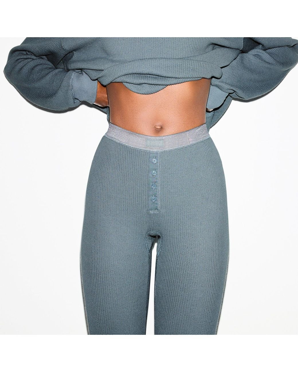 Skims Blue Button Front Legging