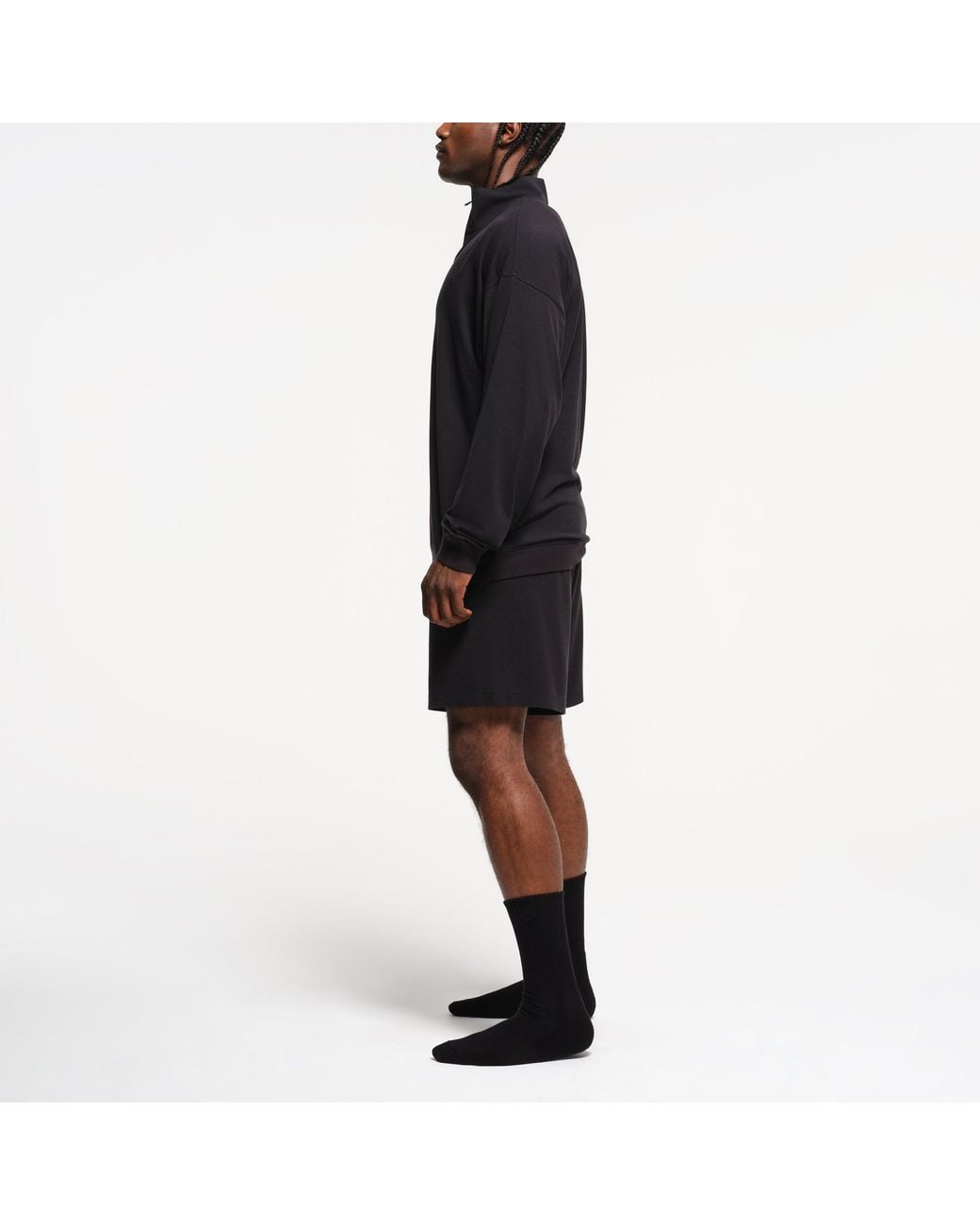 Skims Black Relaxed Quarter Zip Pullover