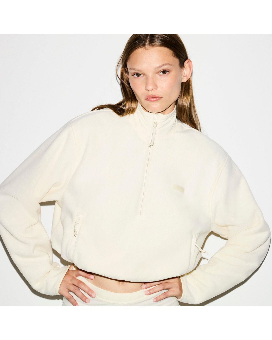 Skims Natural Half Zip Pullover