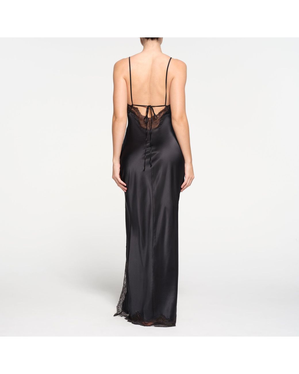 Skims Lace Long Dress in Black | Lyst