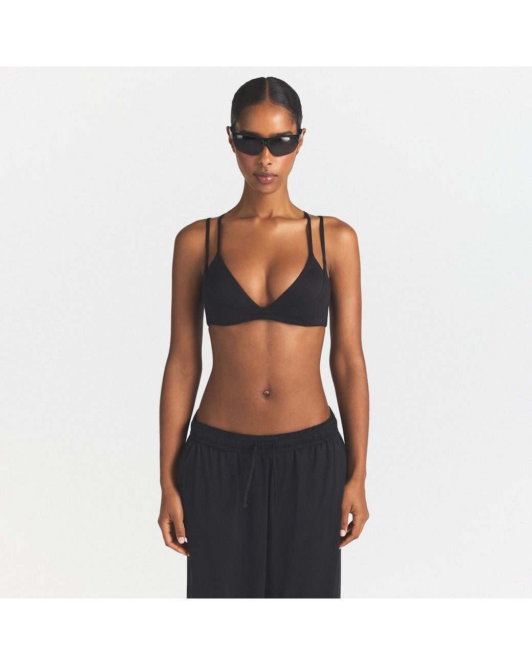 Skims Blue Double Strap Triangle Bra