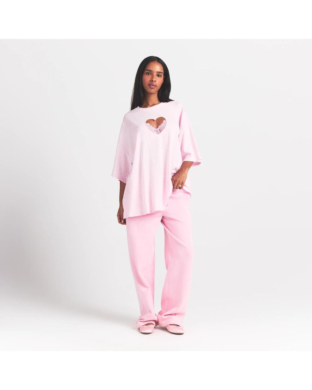 Skims Heart Oversized T-Shirt in Purple | Lyst