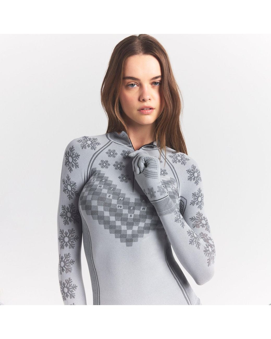 Skims Blue Half Zip Long Sleeve