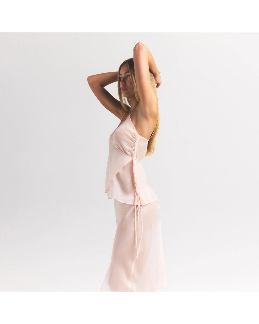Skims Pink Wrap Cami Top