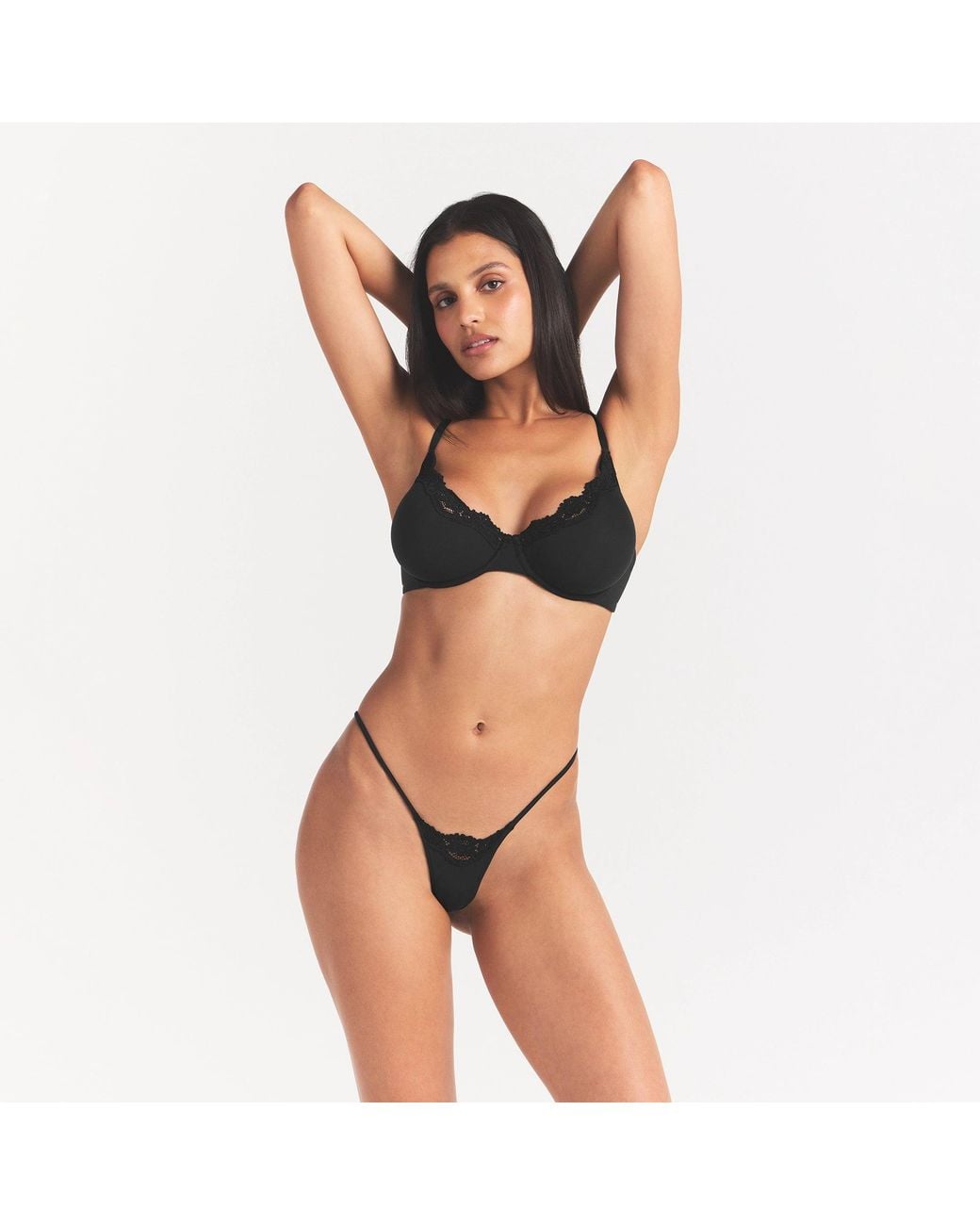 Skims Black String Thong