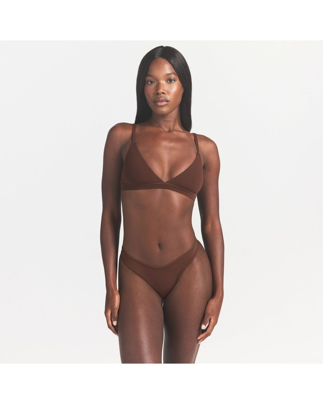 Skims Brown Fits Everybody Dipped Front Thong