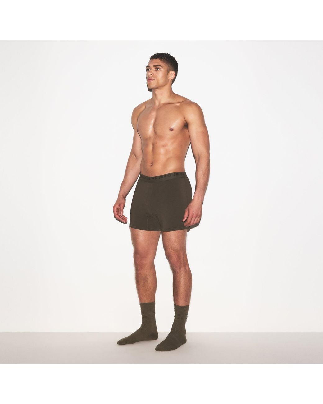 Skims Green Knit Boxer for men