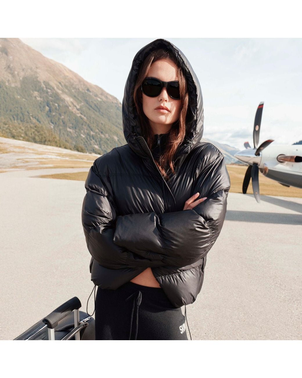 Skims Black Hooded Jacket