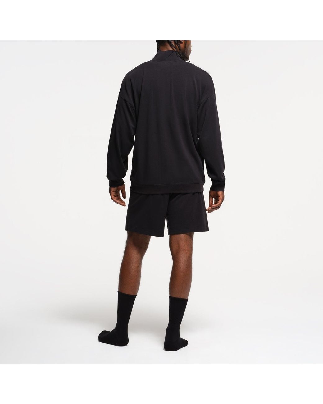 Skims Black Relaxed Quarter Zip Pullover