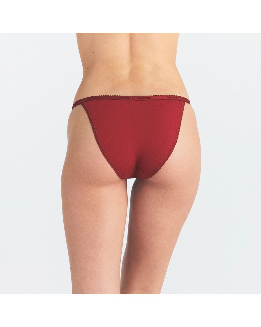 Skims Red Logo Picot String Bikini