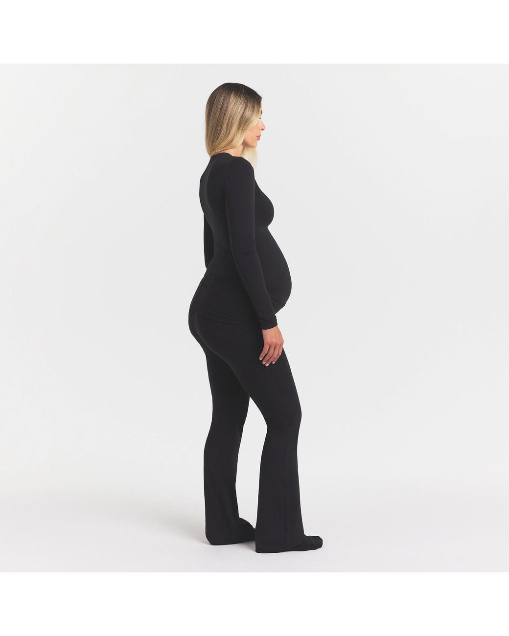 Skims Black Maternity Foldover Pant