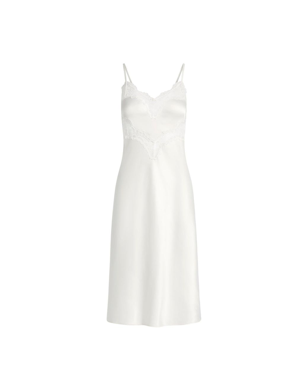 knee length dresses for ladies Gilda & Pearl | Sophia Bias-Cut Silk Slip Dress Midi | Ivory White