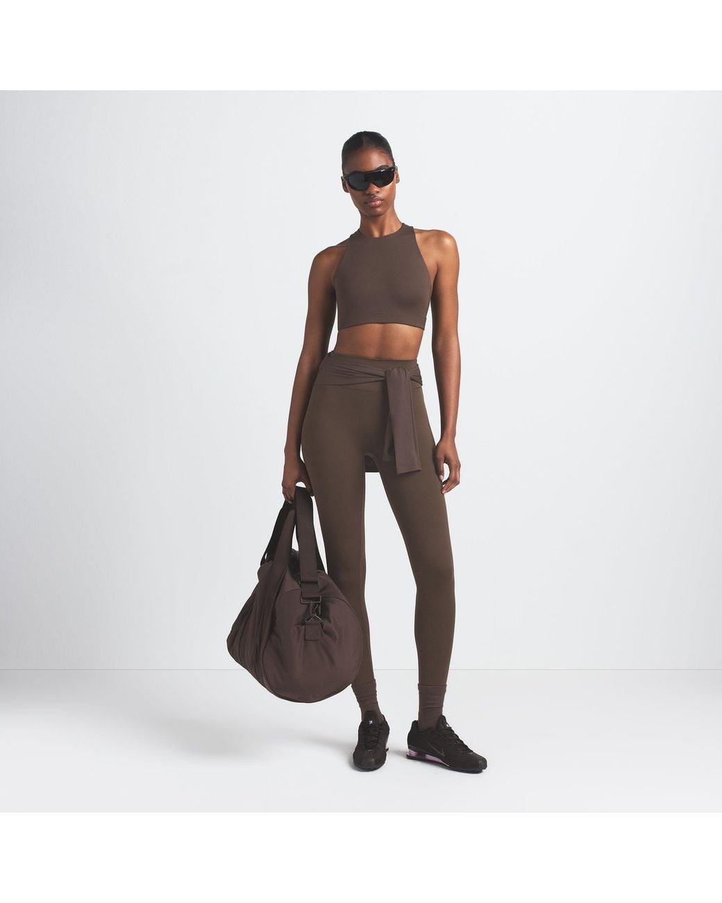Skims Brown High Neck Bra