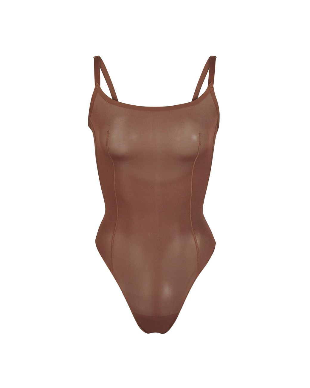 Skims Power Mesh Bodysuit in Brown Lyst