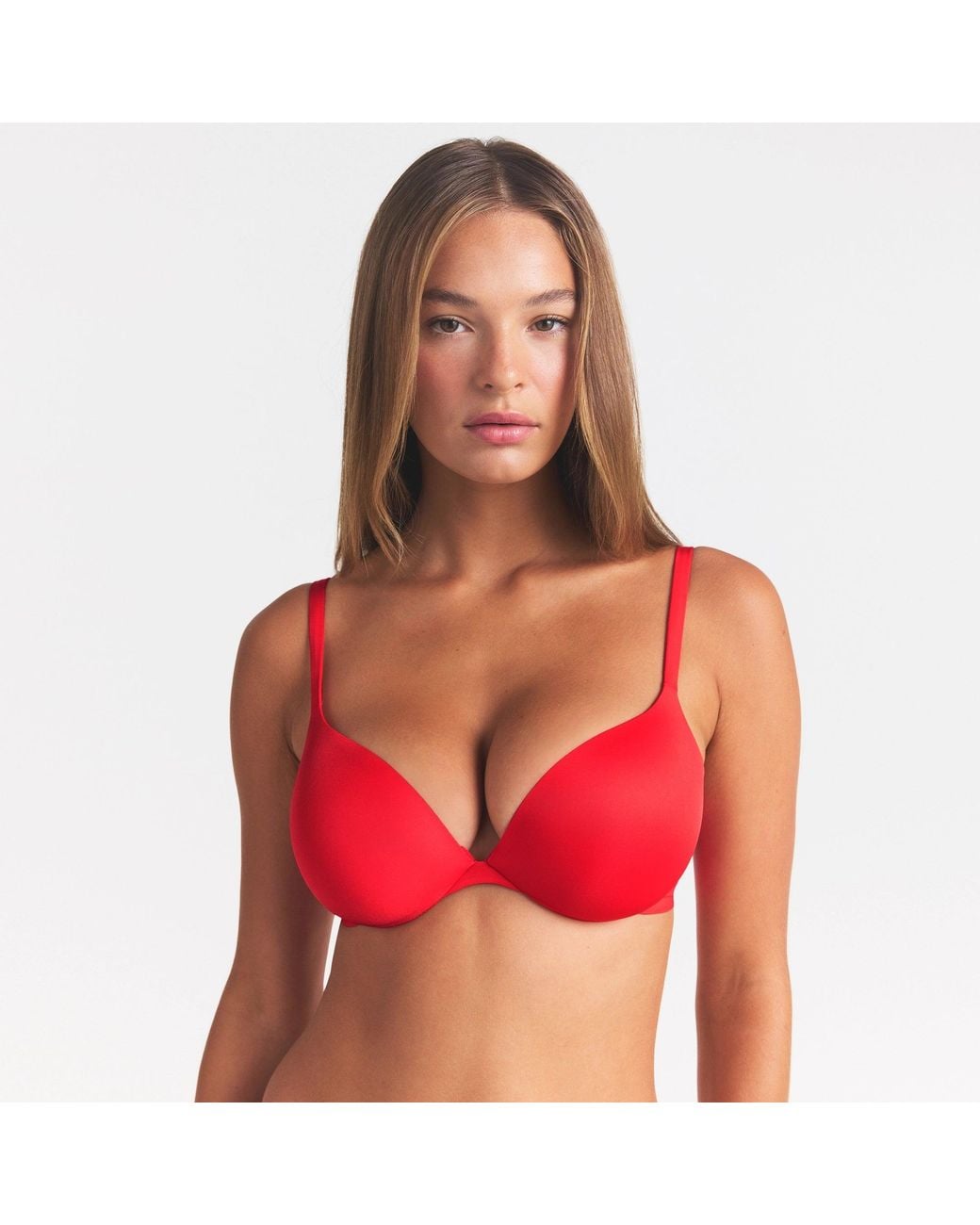 Skims Red Teardrop Push-Up Bra