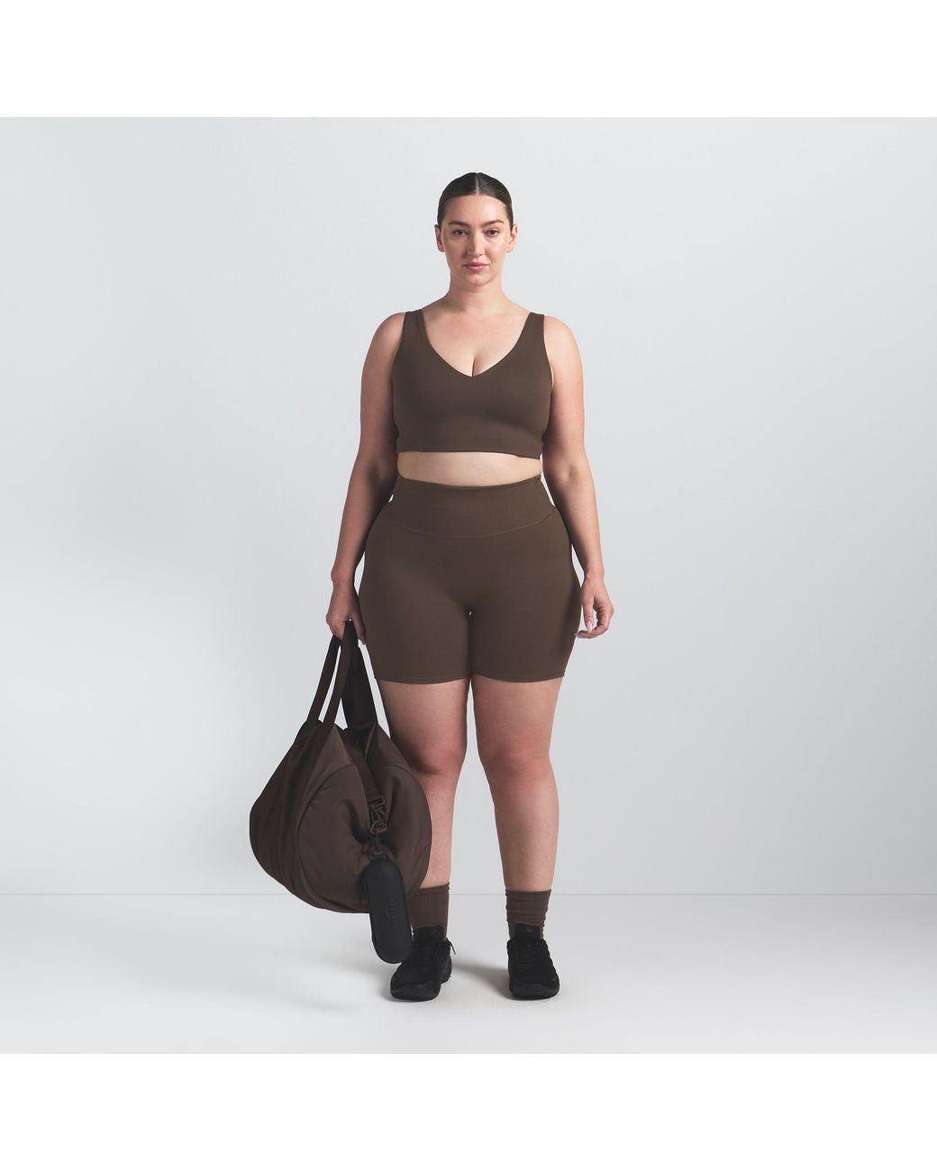 Skims Brown V-Neck Bra Top