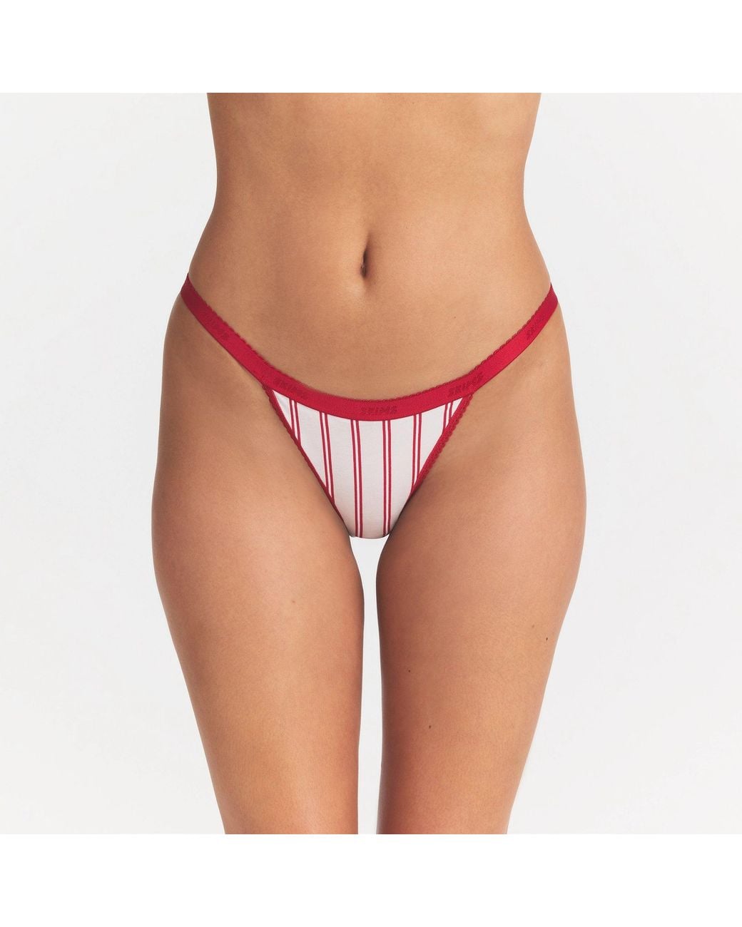 Skims Pink Logo Picot String Bikini