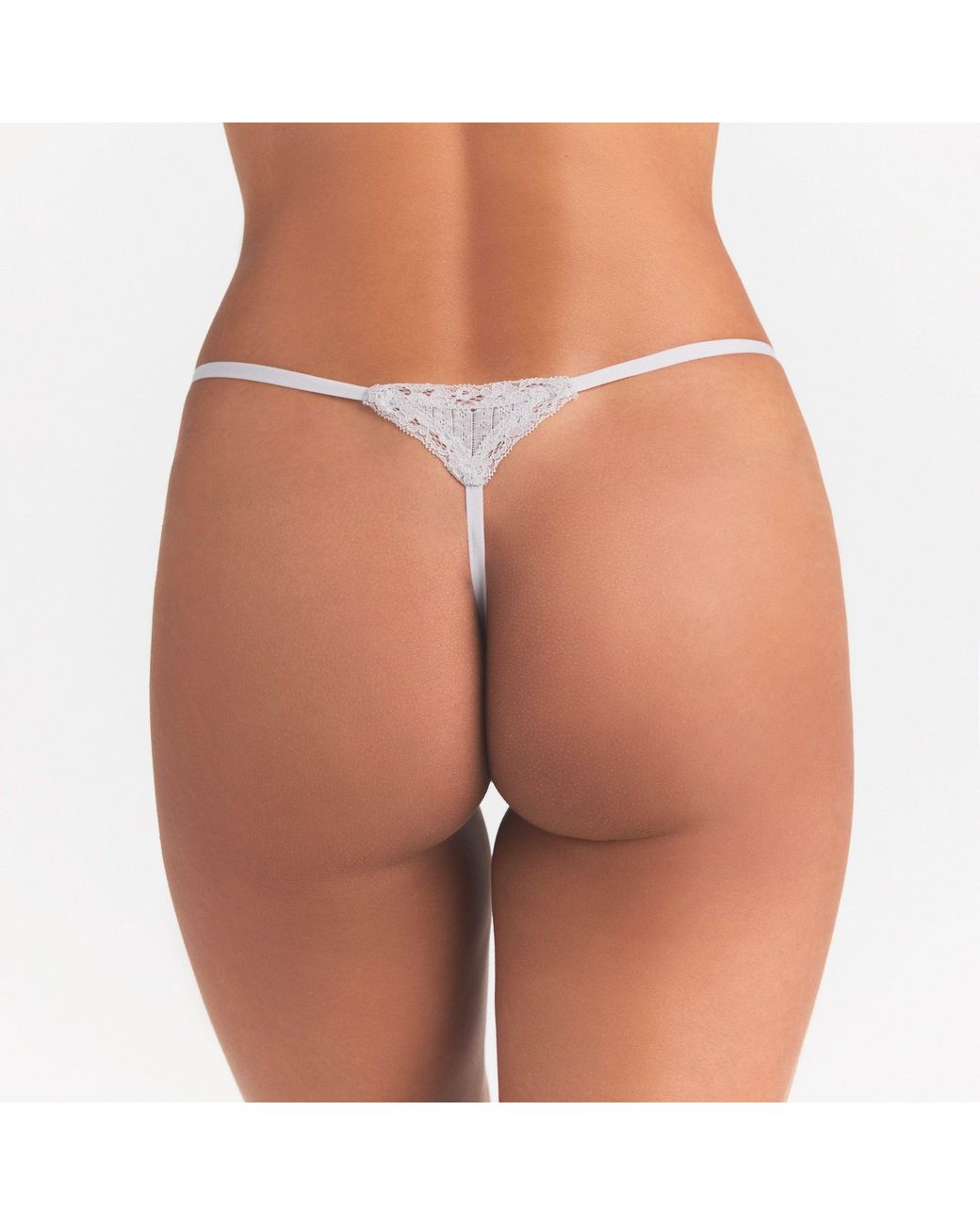 Skims White Pointelle Lace String Thong
