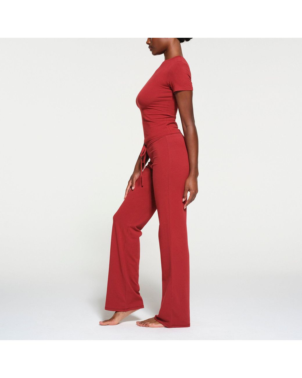 Skims Straight Leg Pant in Red