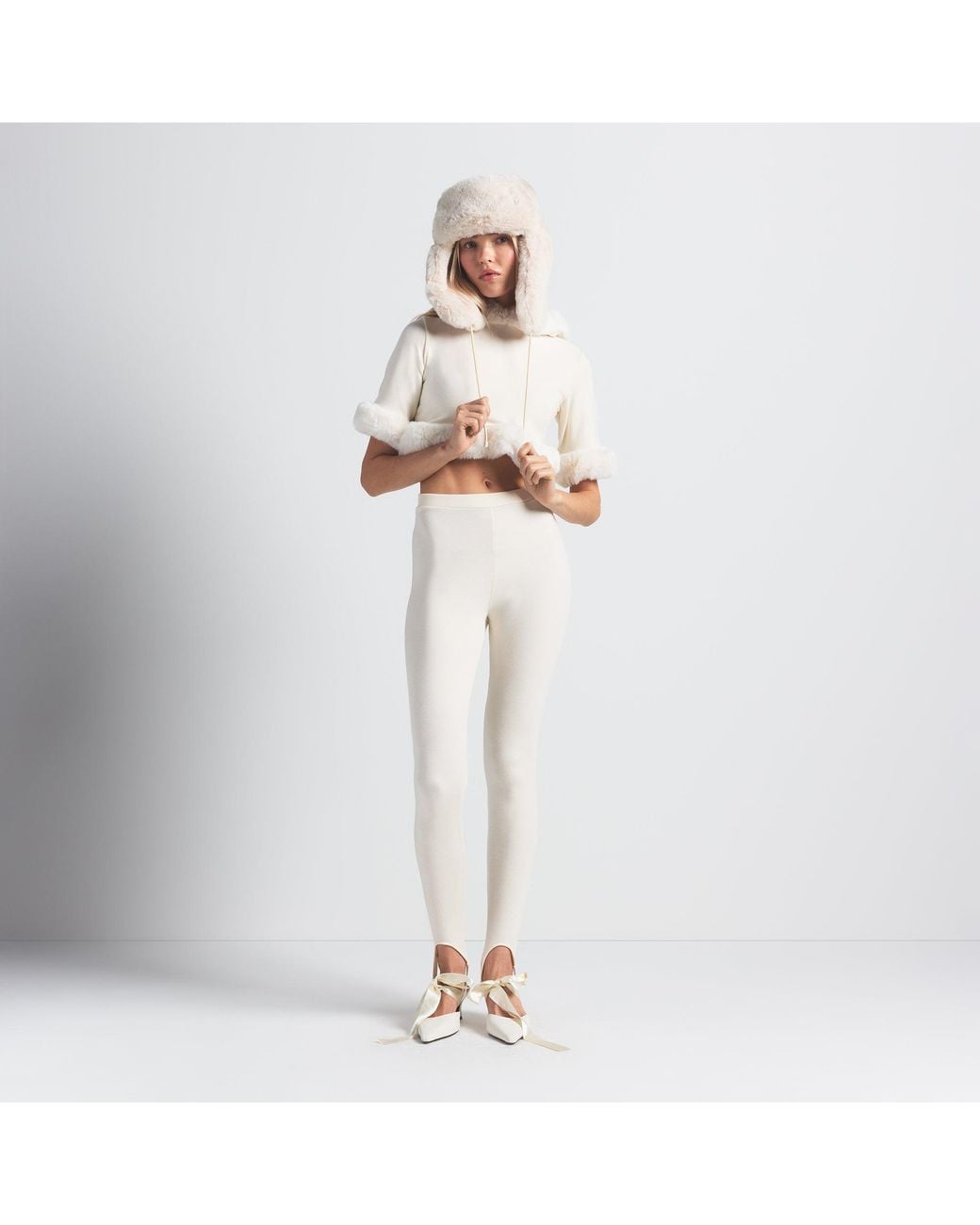 Skims White Trapper Hat