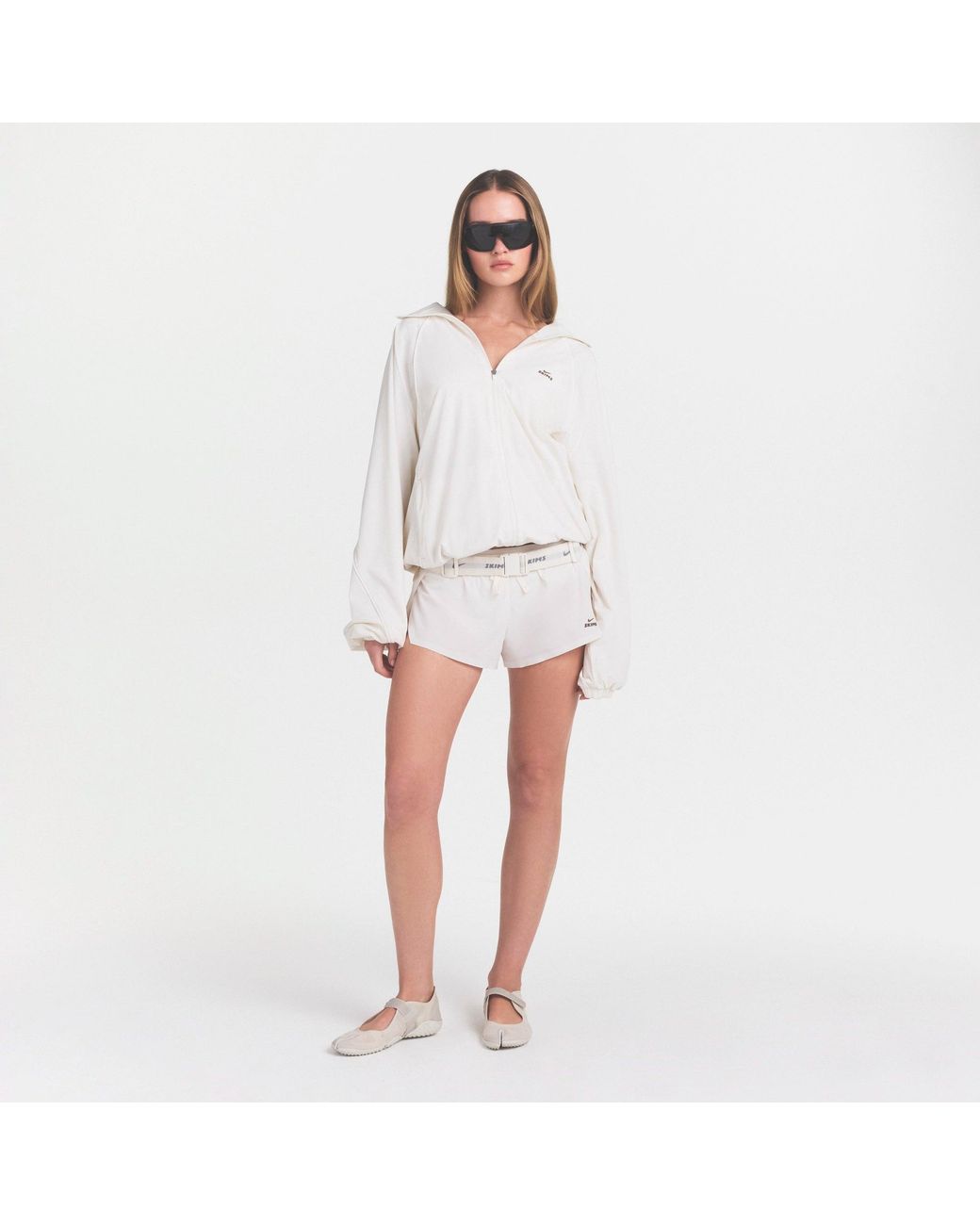 Skims White Oversized Track Jacket