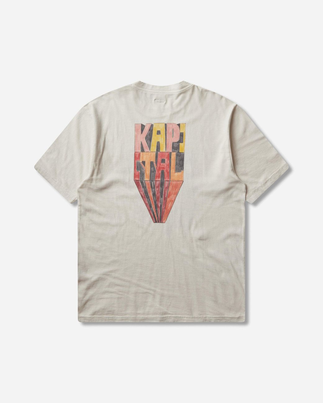 Kapital White 20/-Jersey Crew T-Shirt (Analog Piano Ecru for men